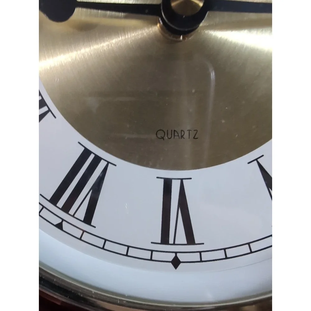 Yaborough Award Plaque Clock‎ Stained Marron Wood. 15x12